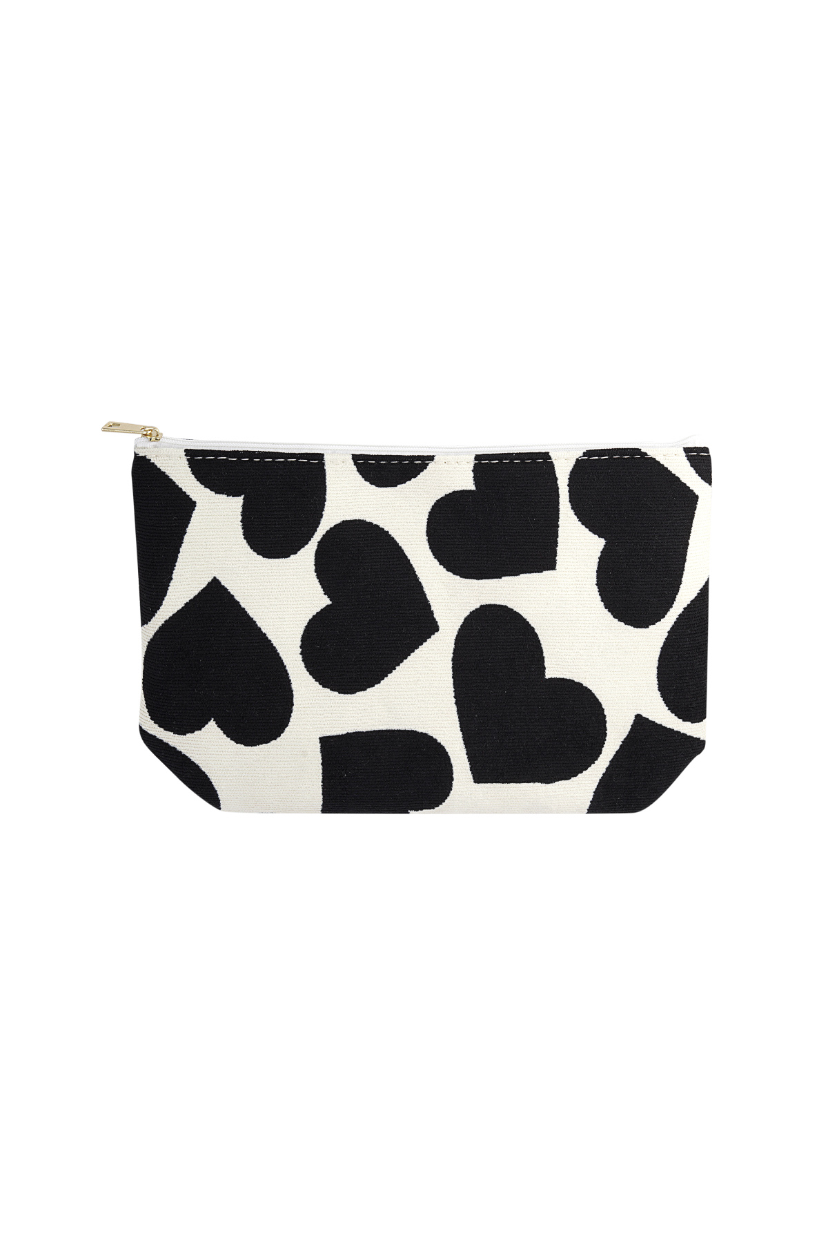 Make-up bag with hearts - black and white h5 