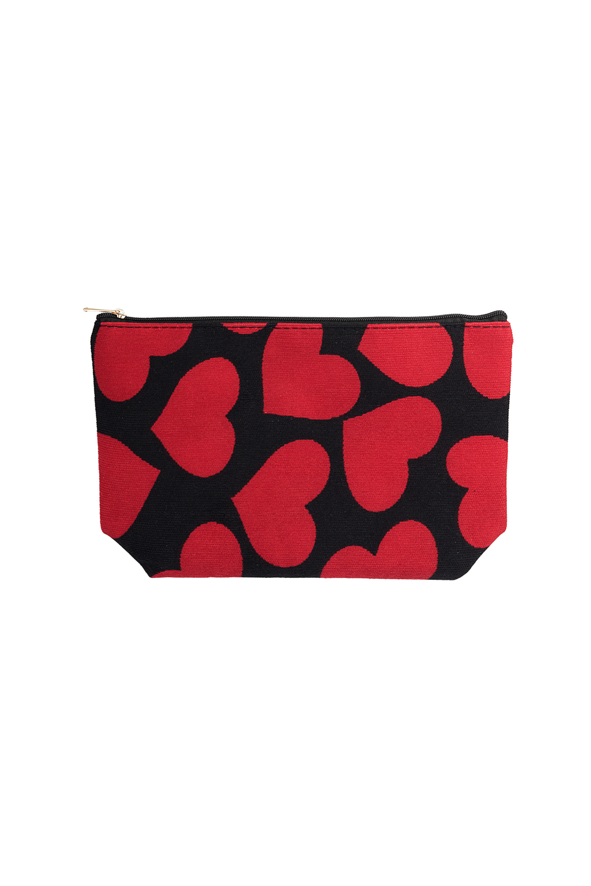 Neceser de maquillaje con corazones - negro rojo h5 