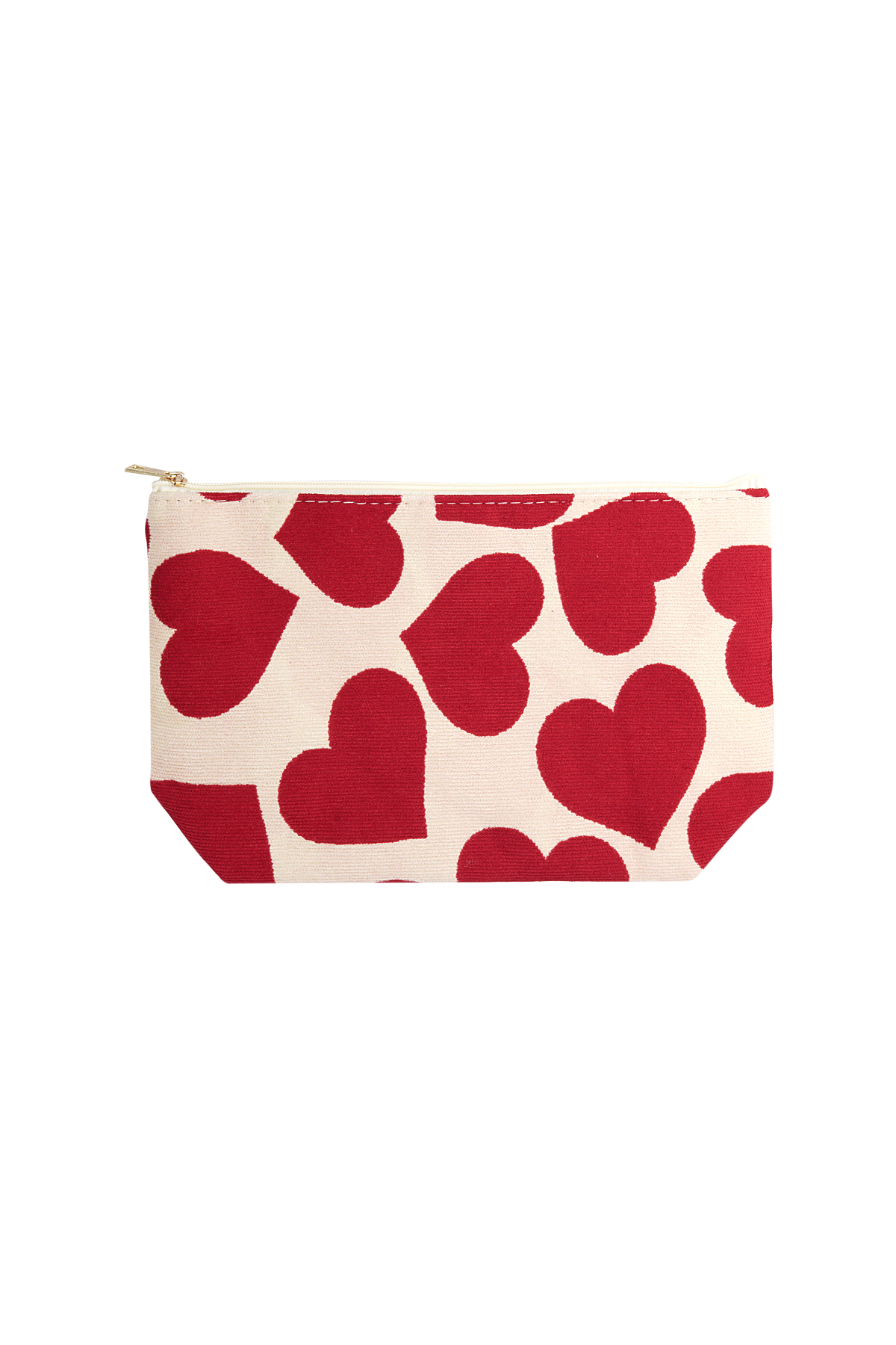 Make-up bag with hearts - red 