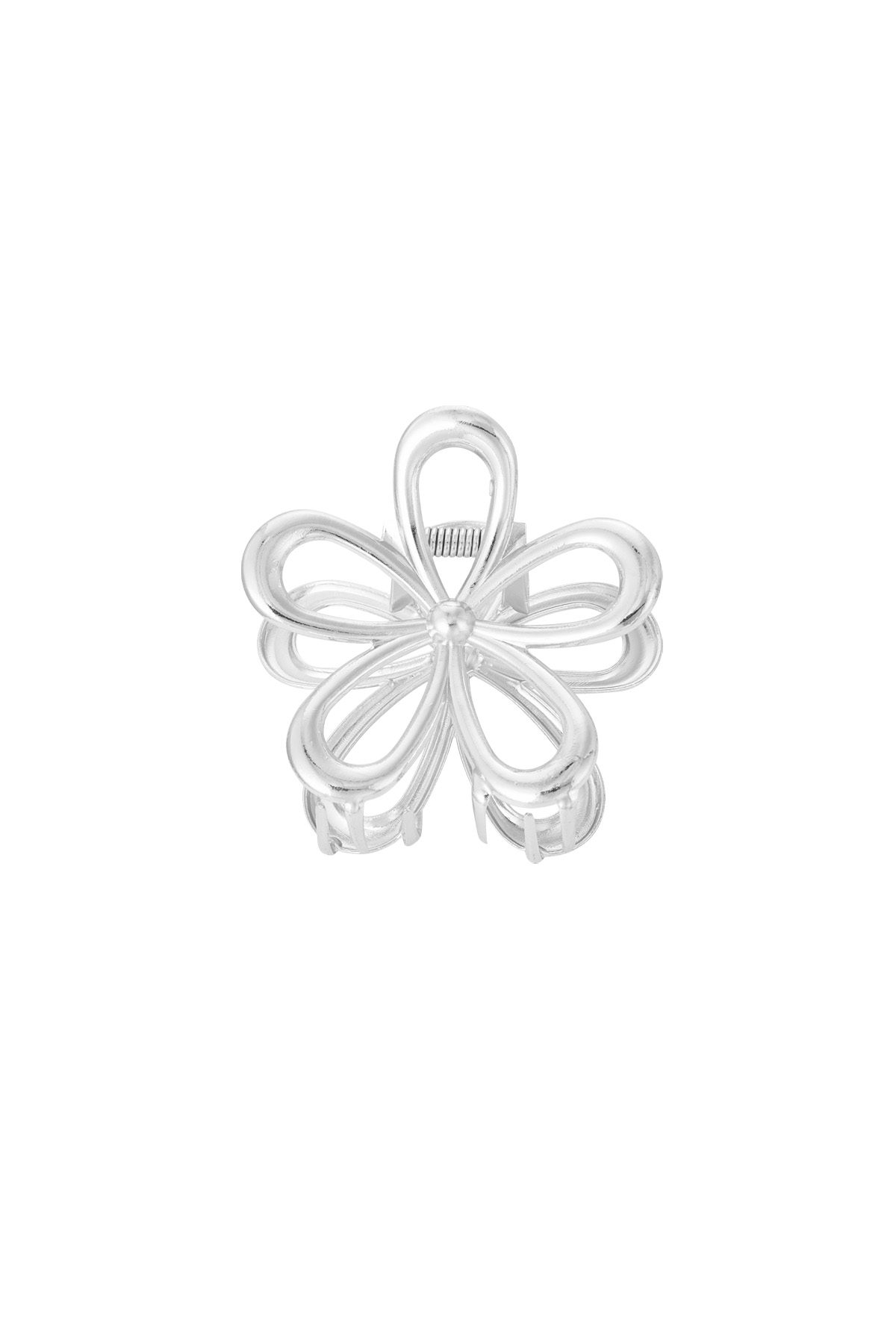 Barrette à cheveux flower power - argent h5 