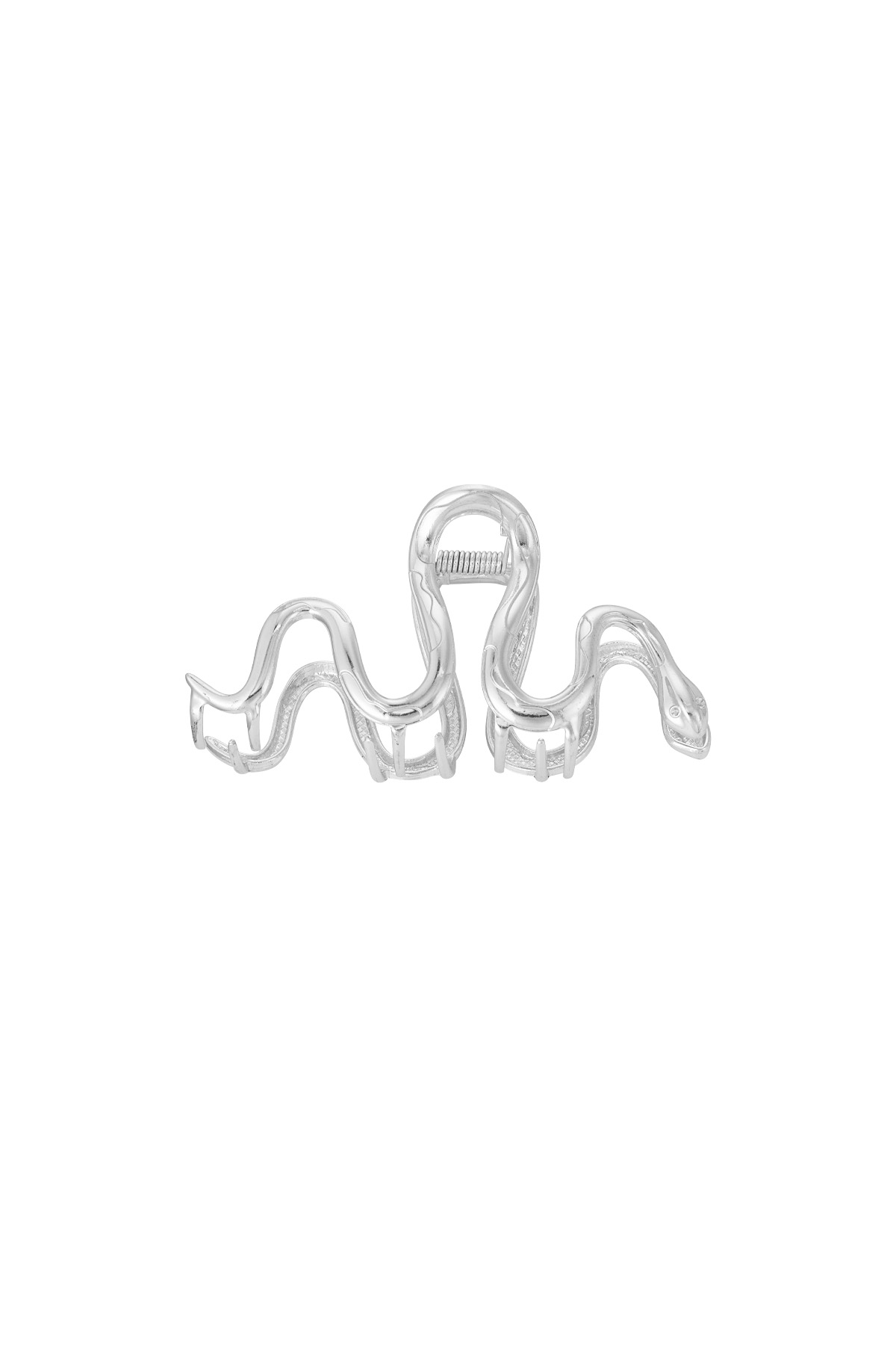 Haarclip swirly slang - zilver h5 