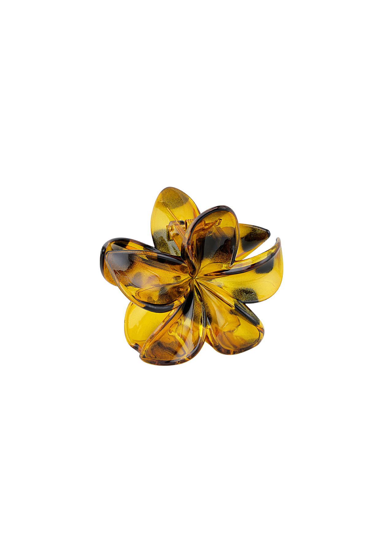 Hawaiian Flower Hair Clip - Mustard h5 