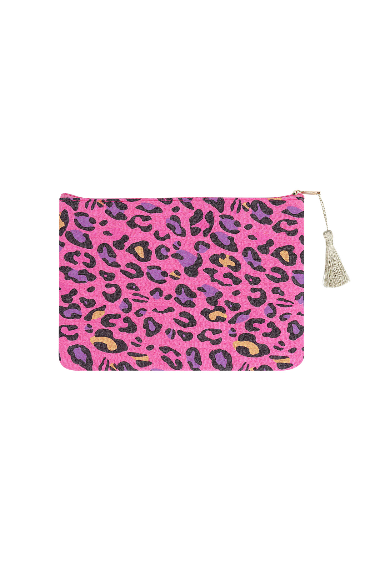 Leopard print make-up bag - fuchsia 