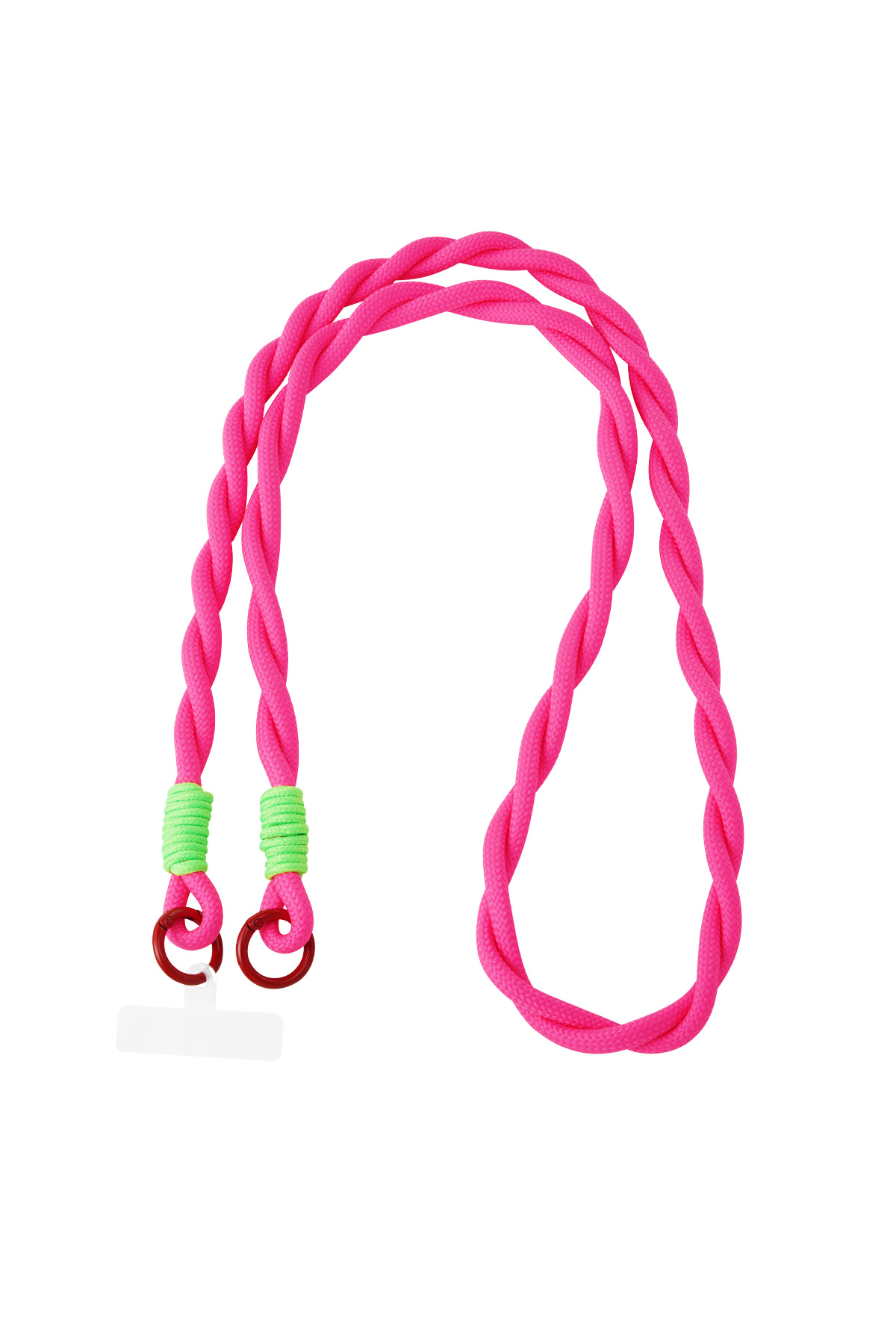 Long telephone cord twisted - pink & green 2