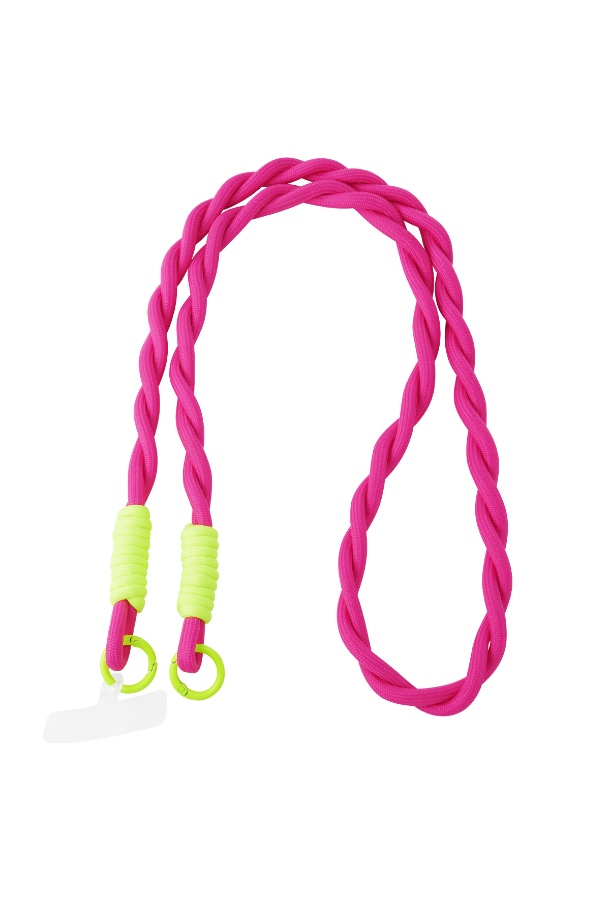 Long telephone cord twisted - pink & neon green h5 