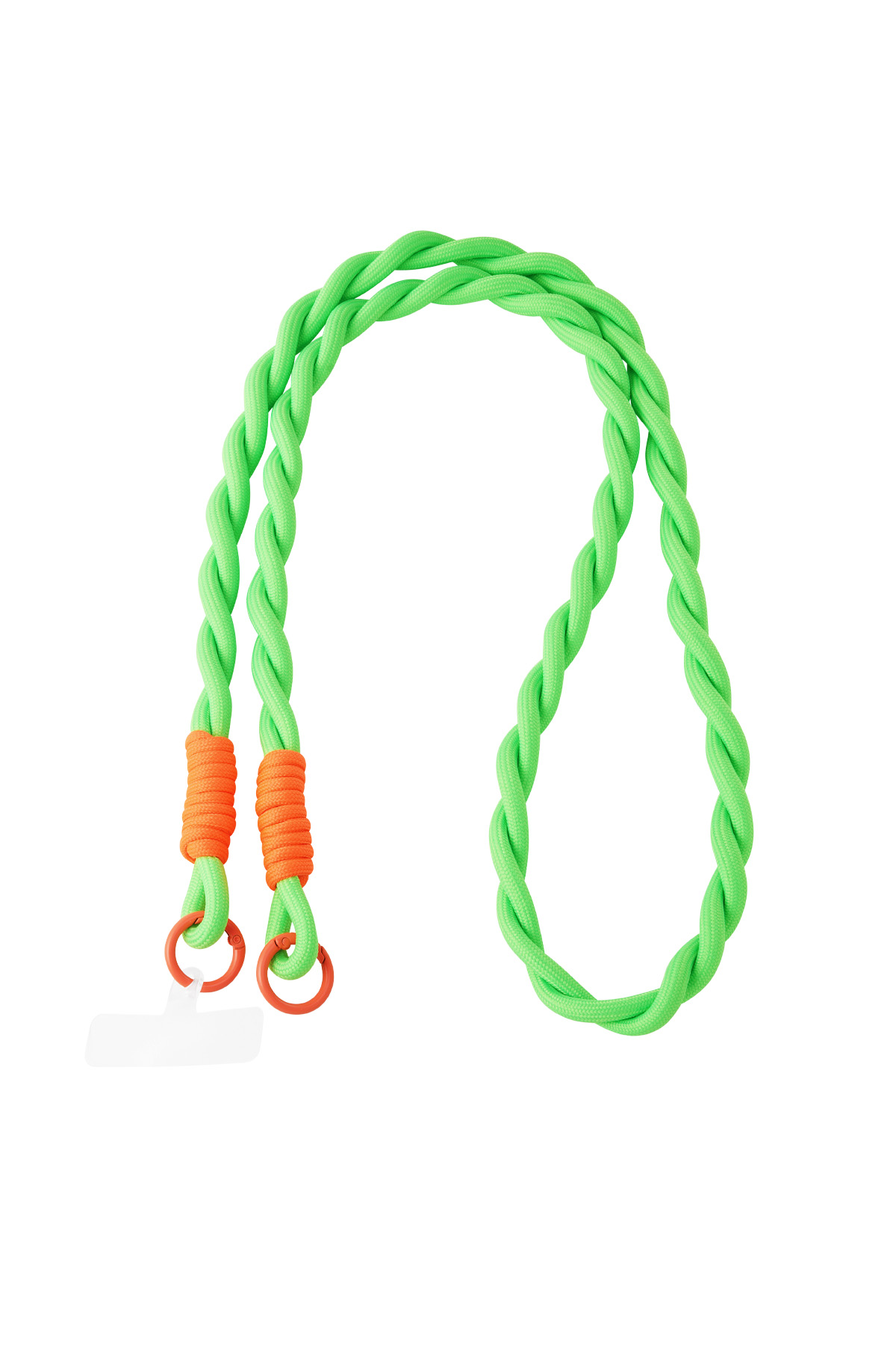 Long telephone cord twisted - green and pink 