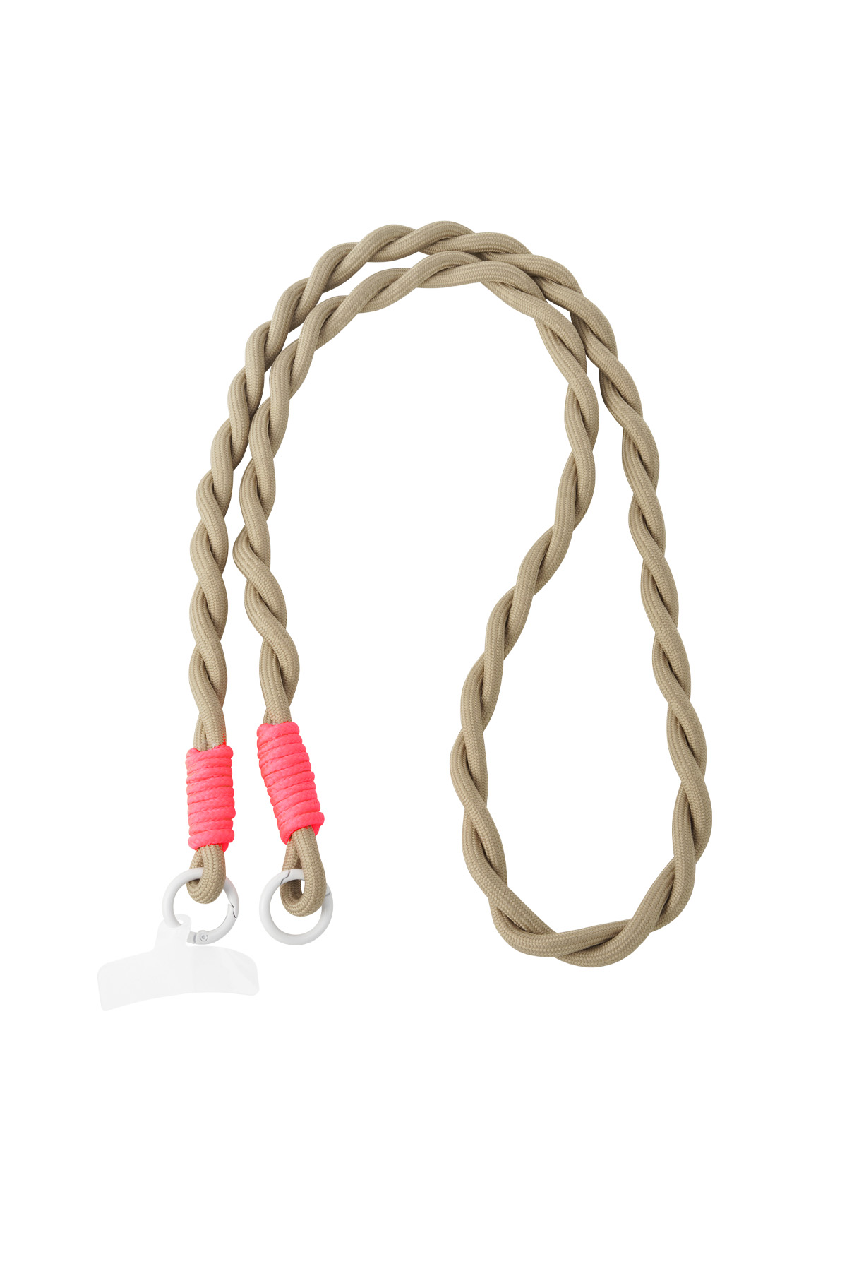 Long telephone cord twisted - brown & pink h5 