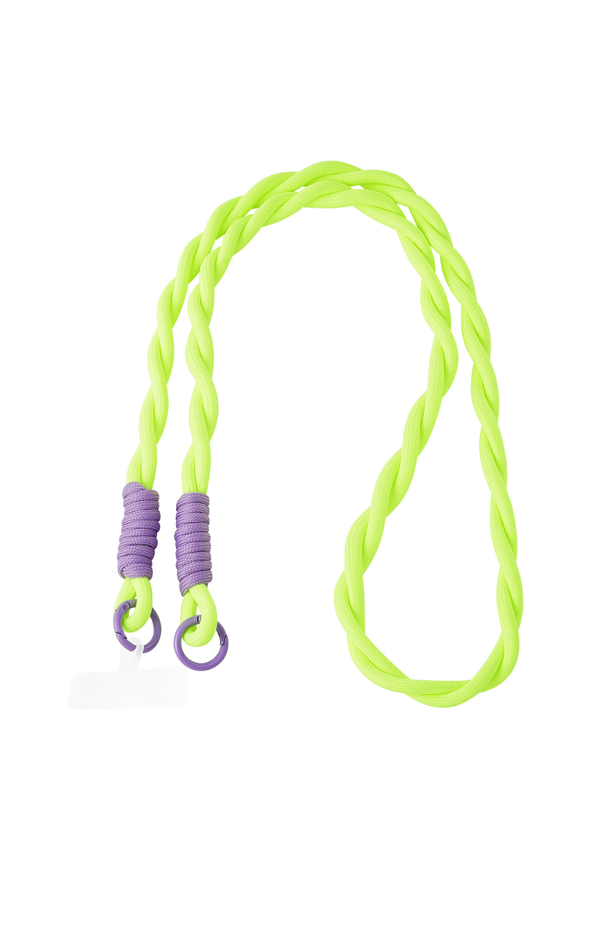 Cordon téléphonique long torsadé - vert fluo et violet h5 