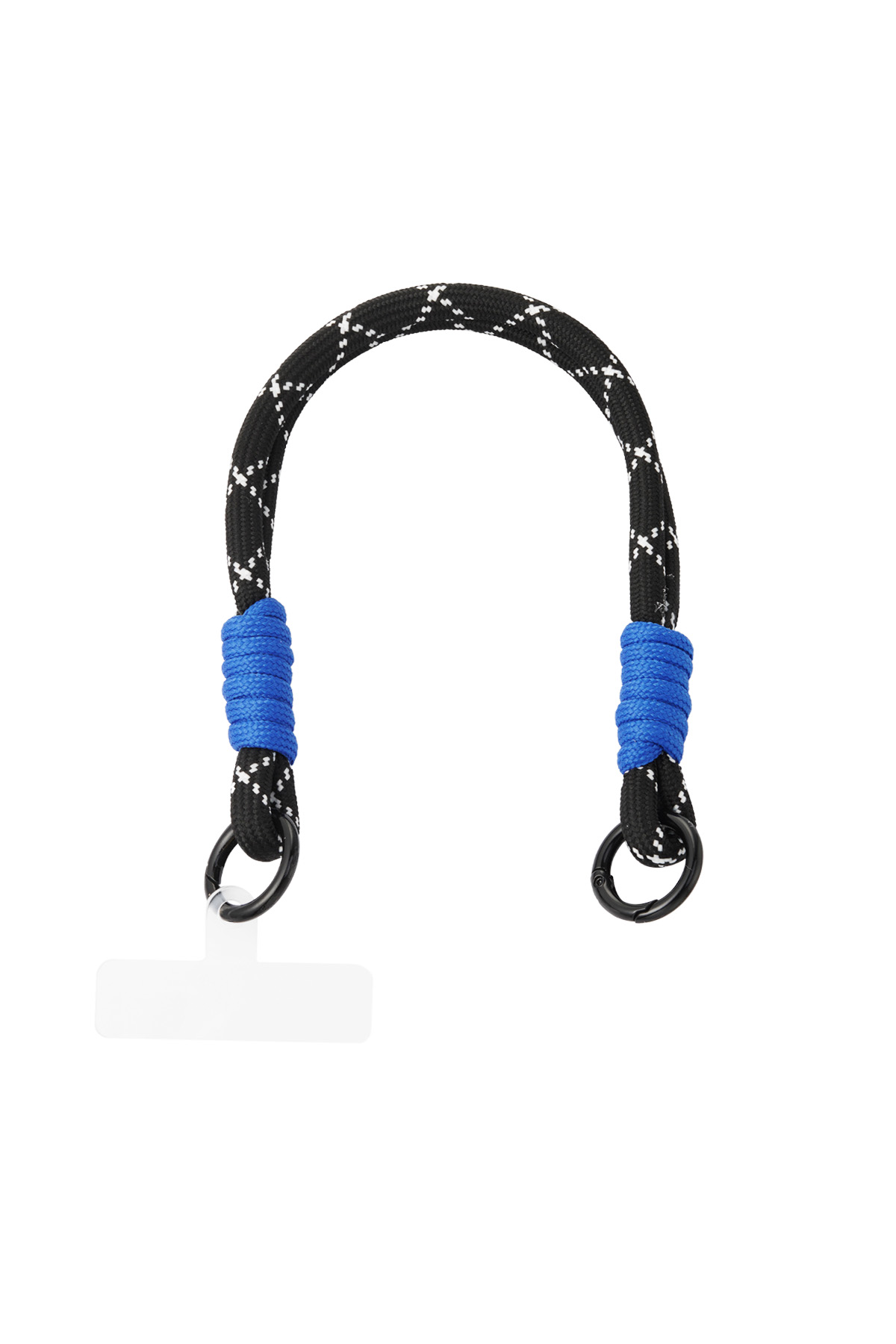 Phone cord with print - black & blue