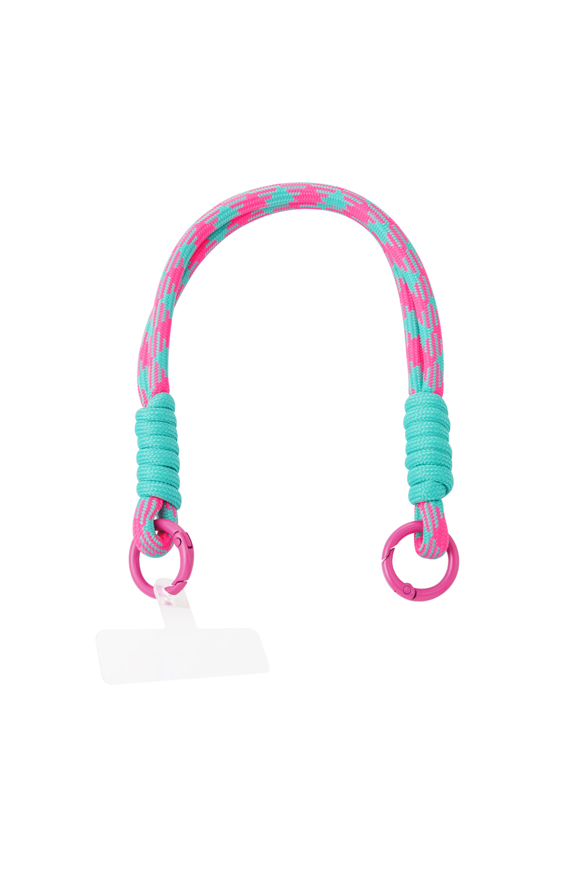 Phone cord with print - pink & turquoise