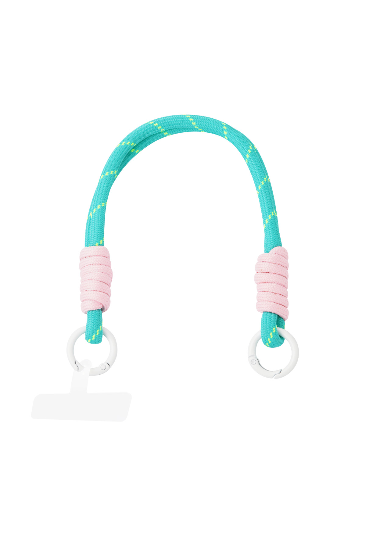 Phone cord with print - turquoise & light pink h5 