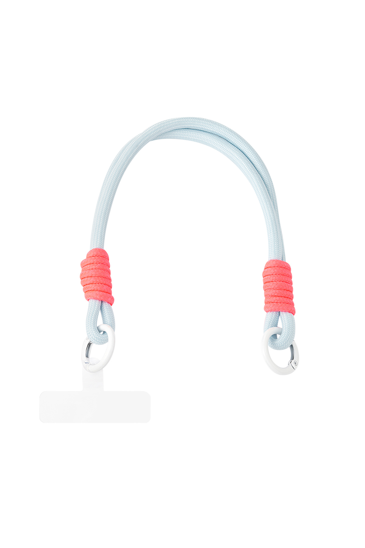 Summer telephone cord - light blue & coral 