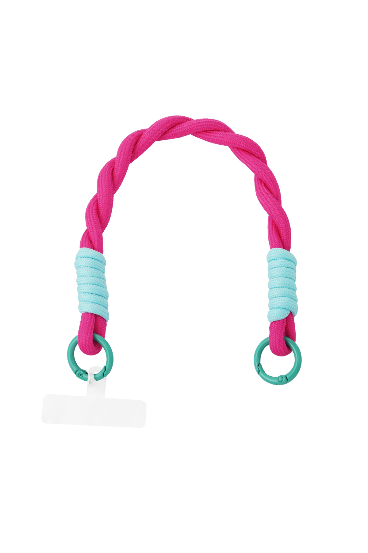 Cordon téléphonique torsadé - fuchsia & bleu clair h5 