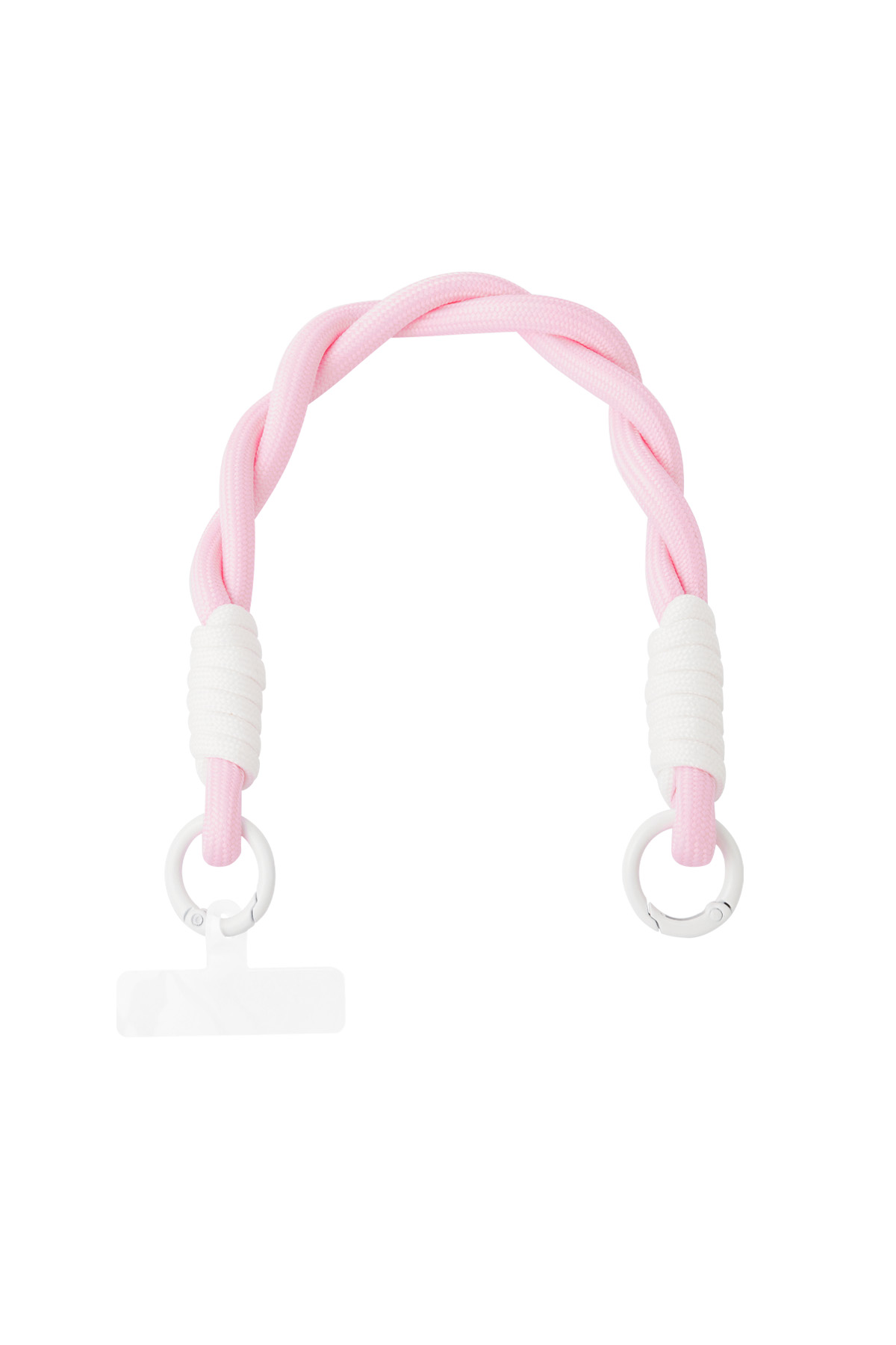 Cable telefónico trenzado - Rosa claro y blanco h5 