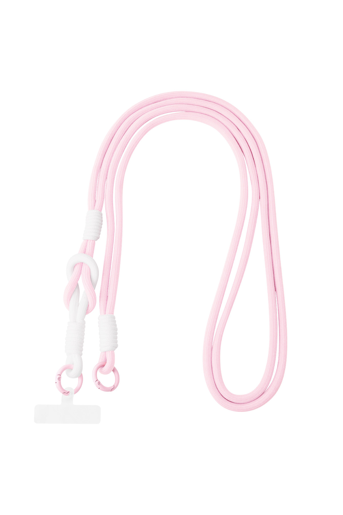 Summer telephone cord - light pink & white 