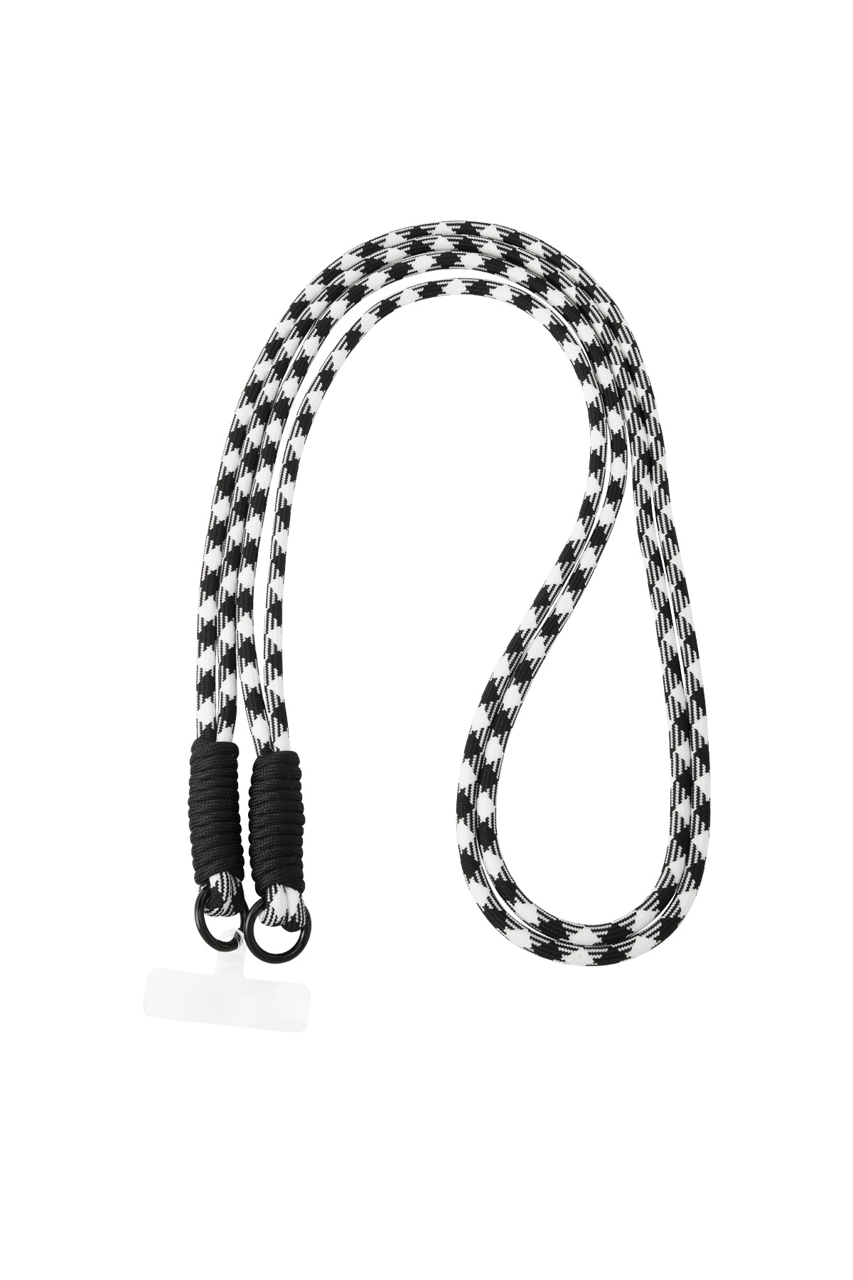 Long telephone cord with print - black & white 