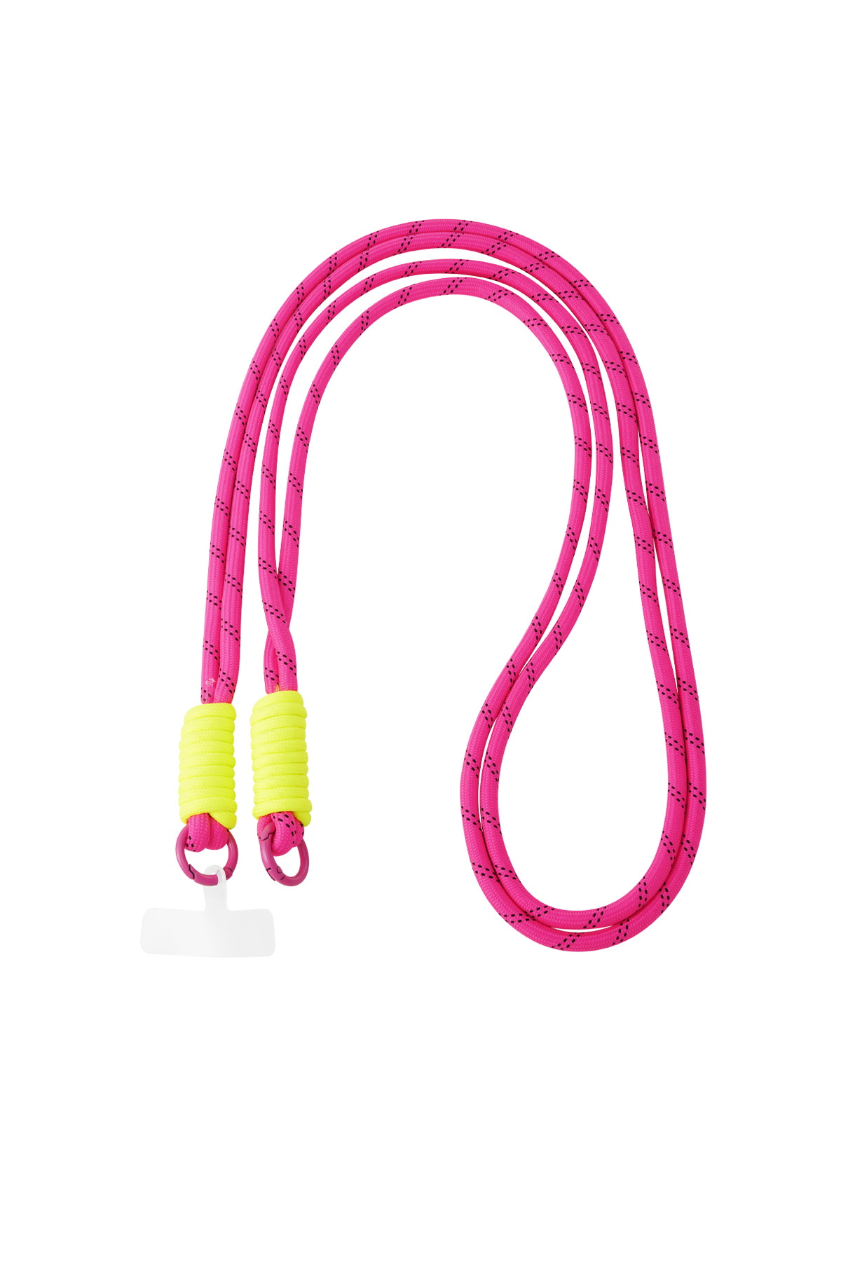 Long telephone cord with print - pink & bright yellow 2