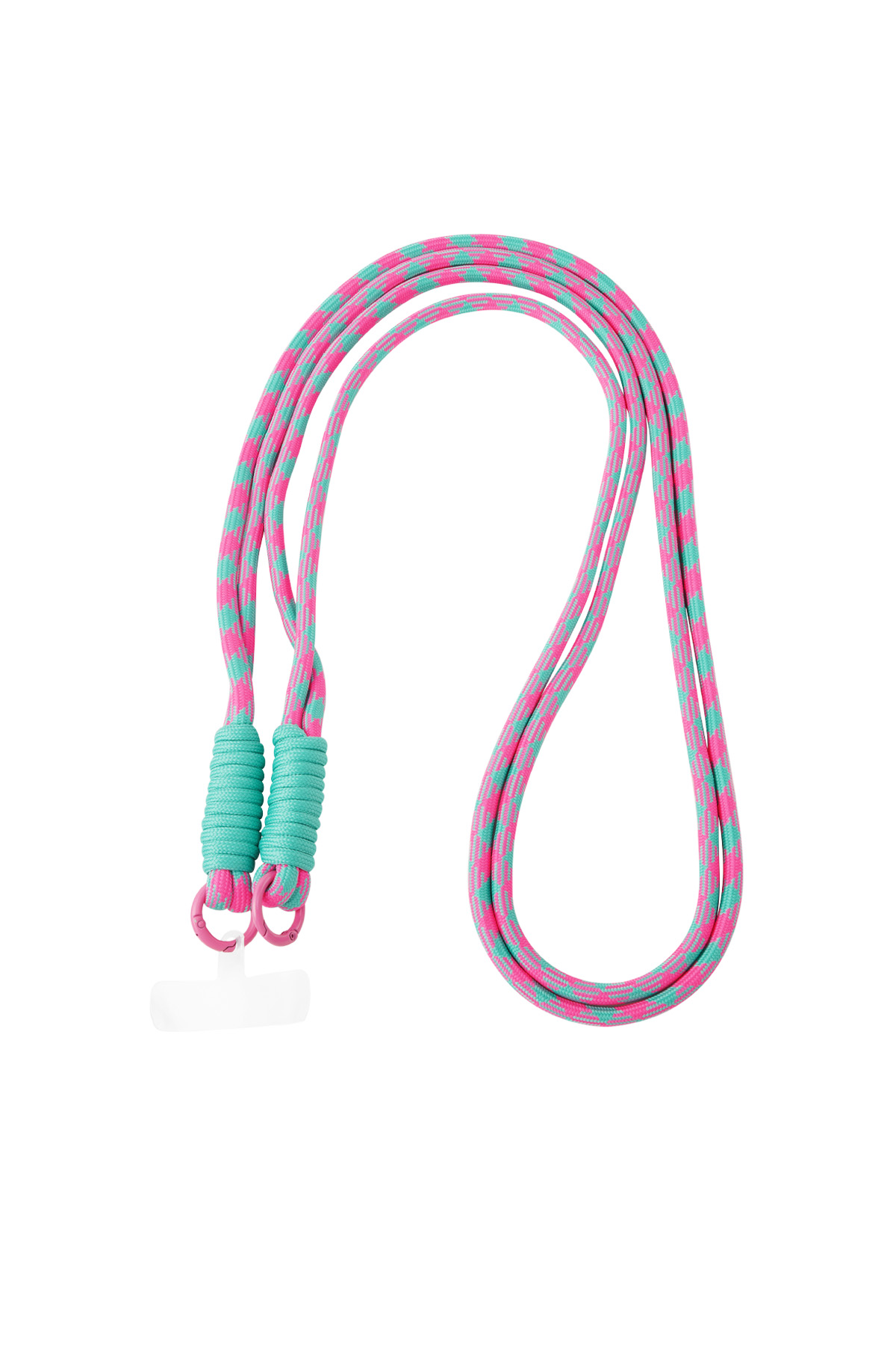 Long telephone cord with print - pink & turquoise 2