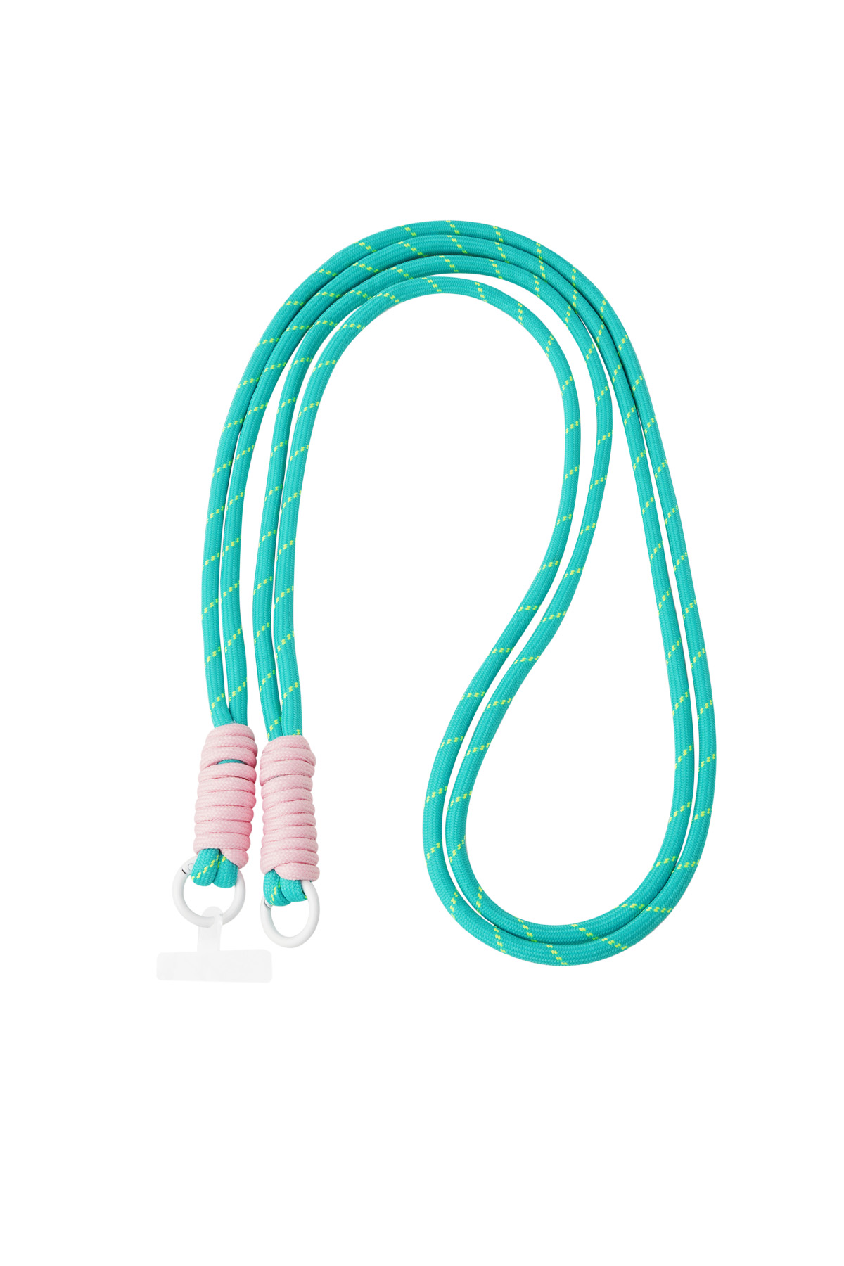 Cordon téléphonique long avec imprimé - turquoise & rose clair h5 