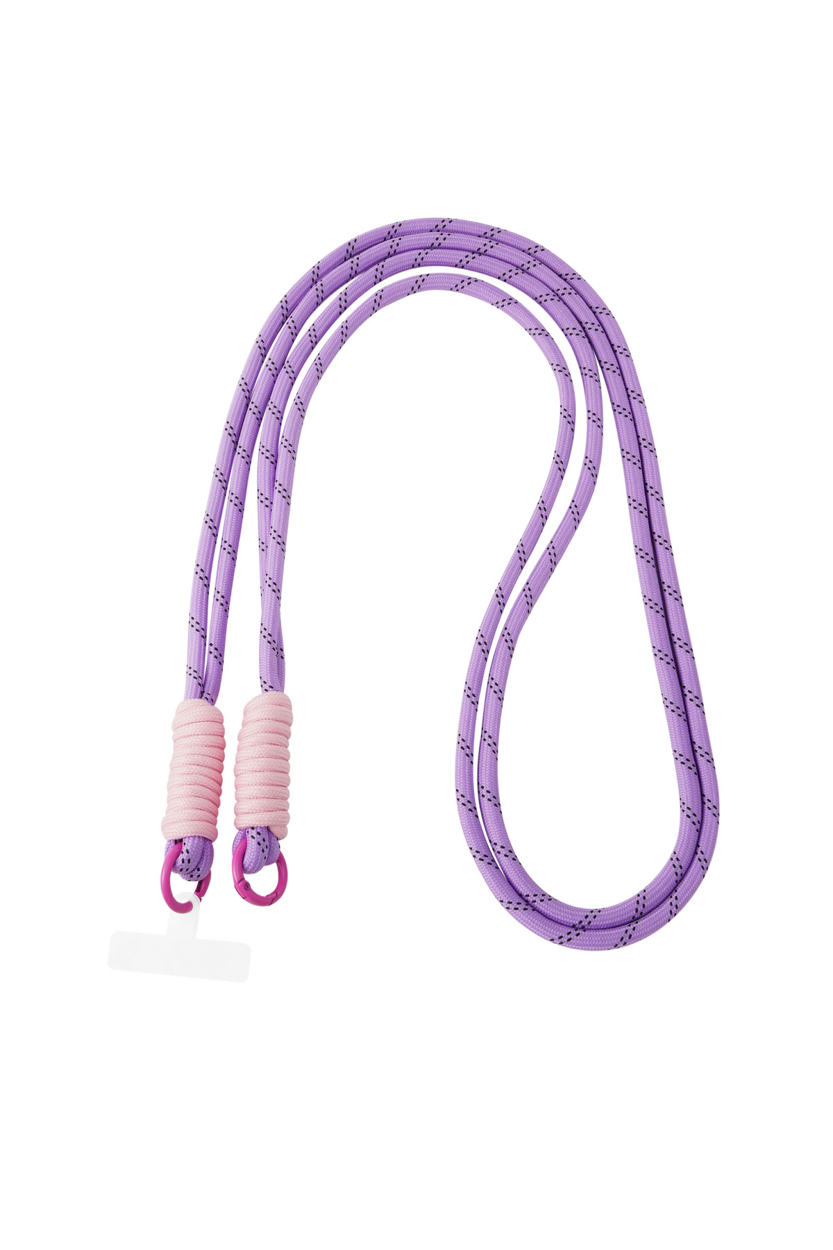 Cable telefónico largo con estampado - violeta y rosa claro h5 