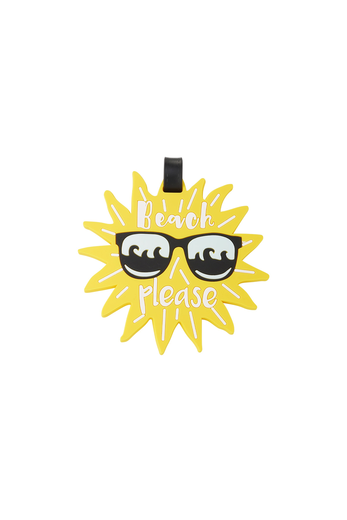 Beach Please suitcase tag - yellow