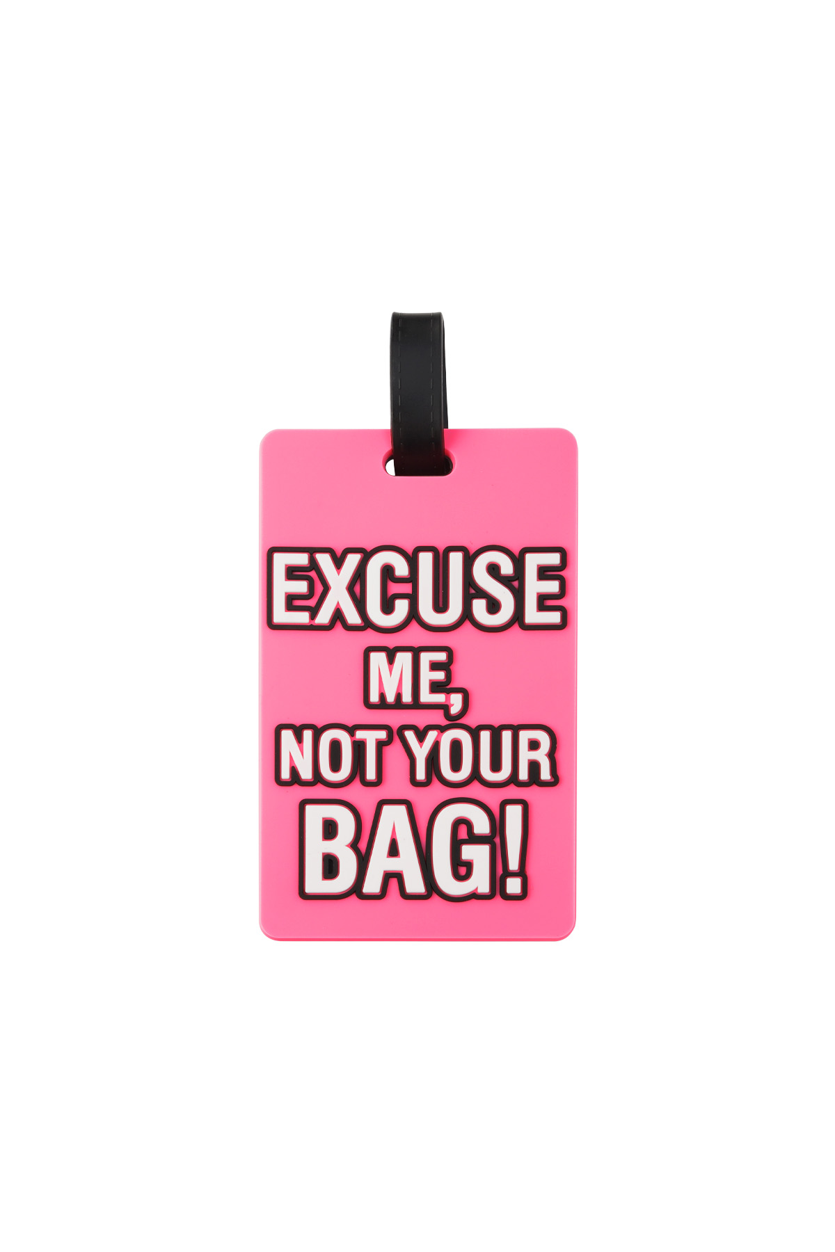 Excuse Me! suitcase tag - pink