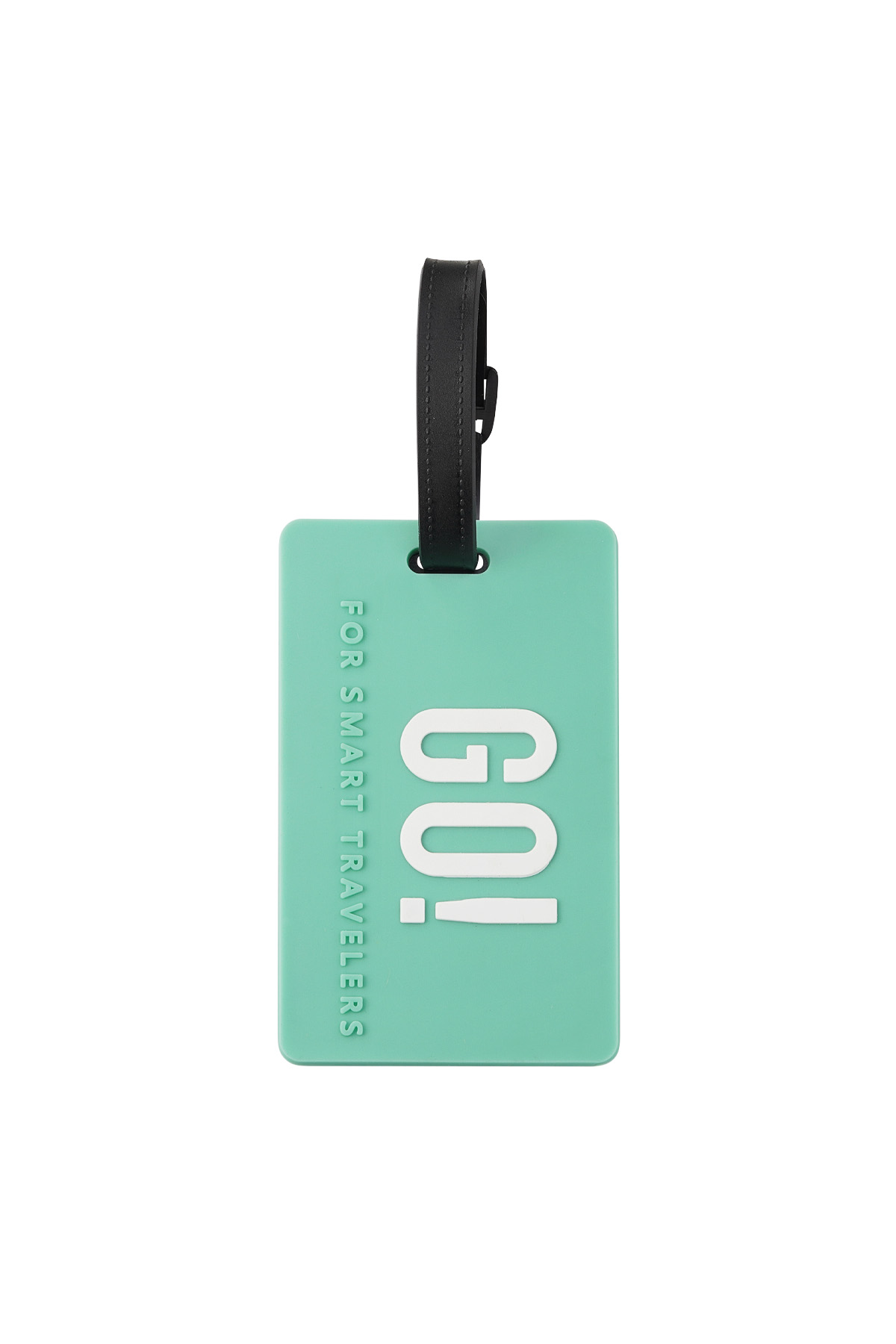 Go Now! suitcase tag - turquoise h5 