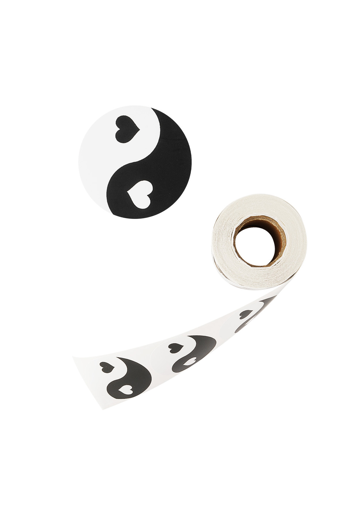 Stickers yin yang heart - Black and white h5 