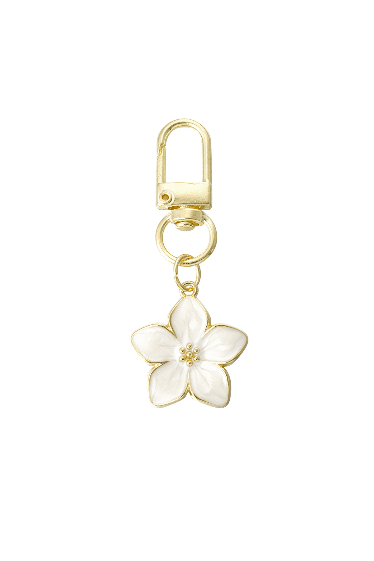 Blossom sleutelhanger - wit goud h5 