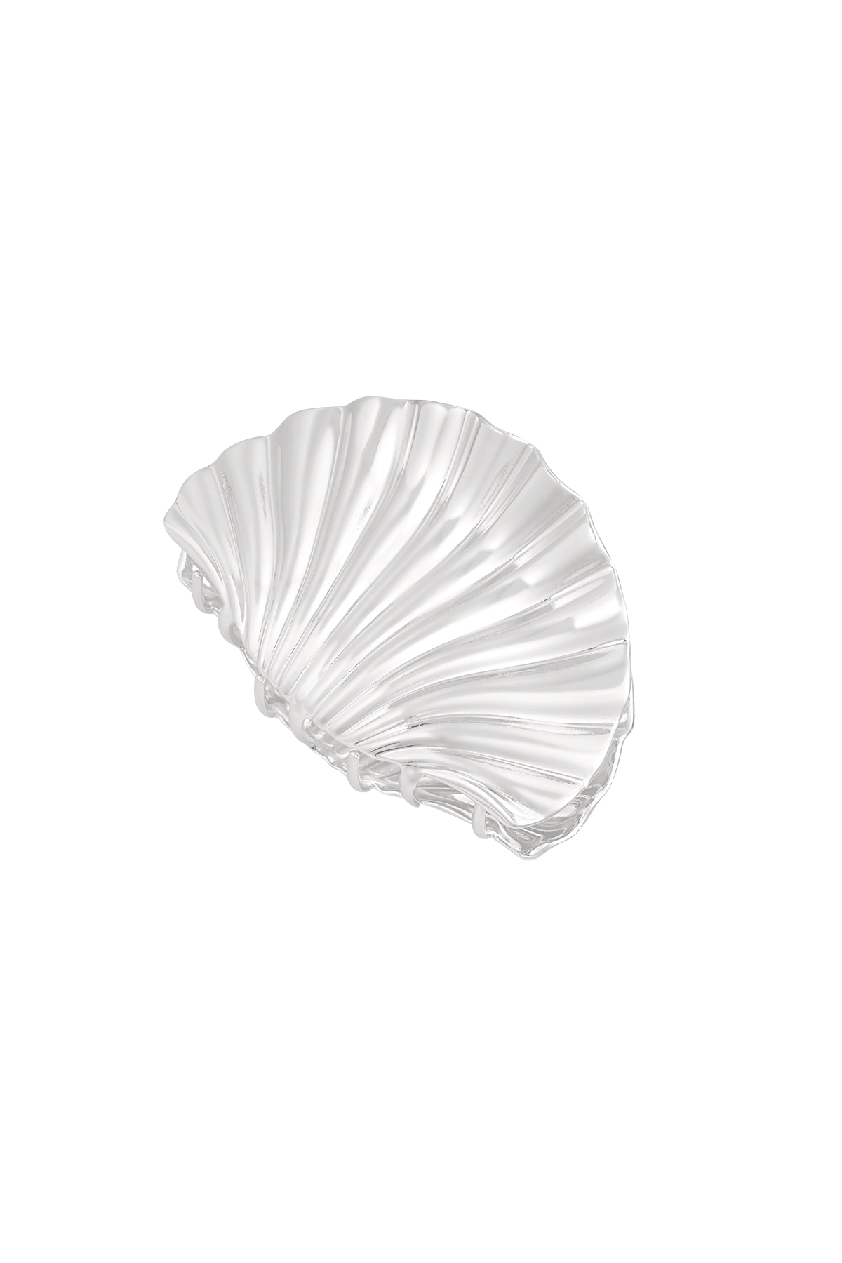 Shell hair clip - silver h5 