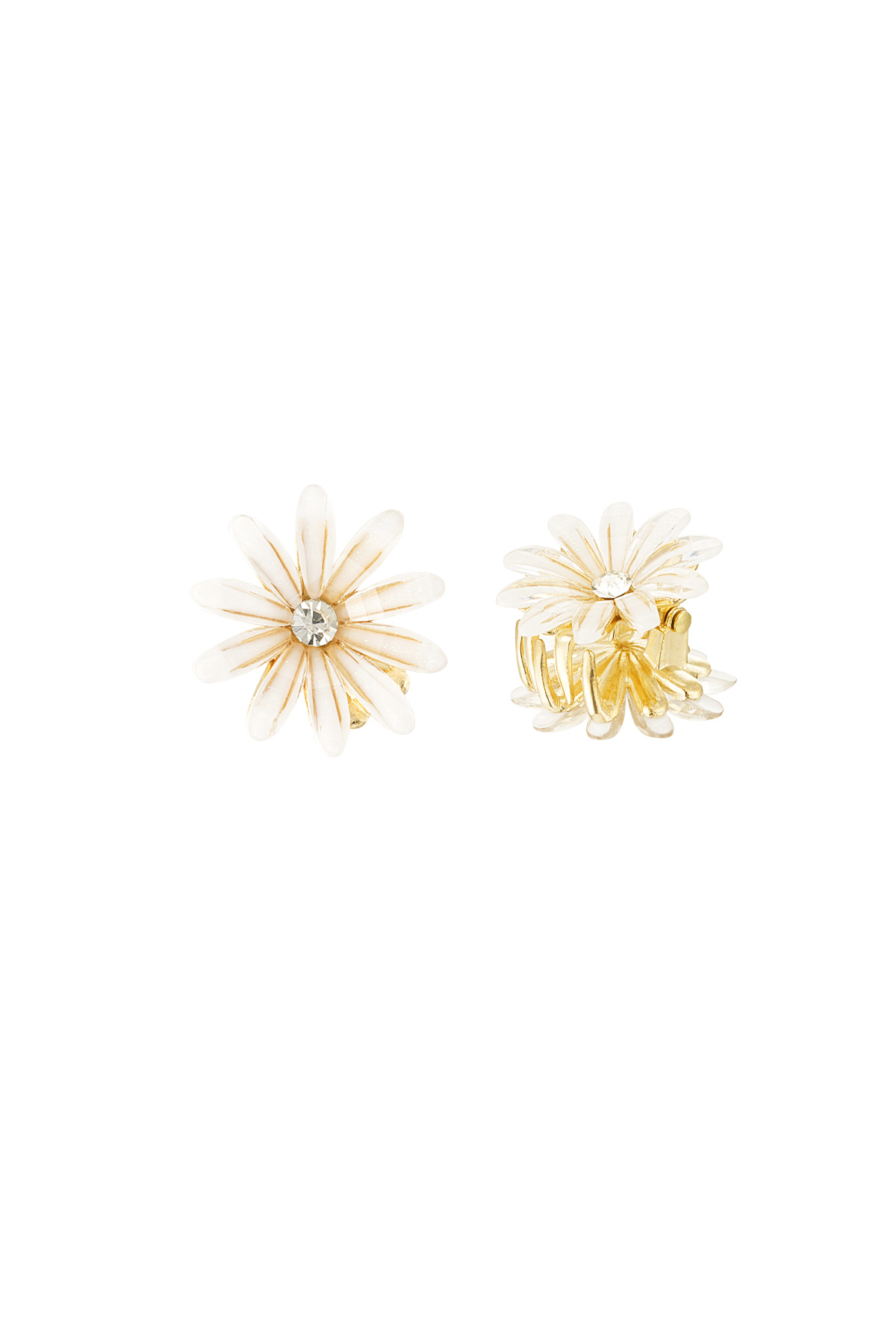 Hairclips shiny flower - gold 