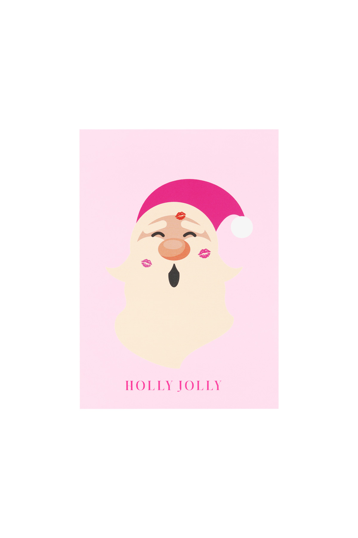 Christmas card santa kiss - pink h5 