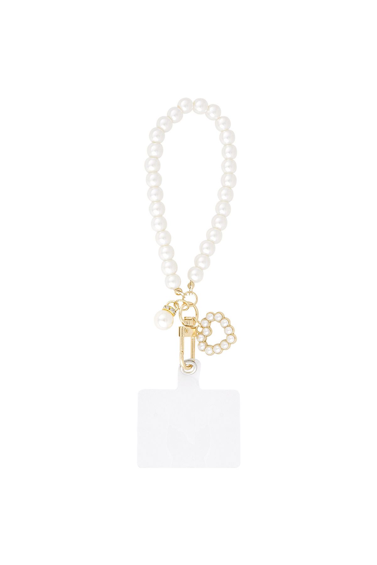 Loving pearl phone cord - White gold color h5 