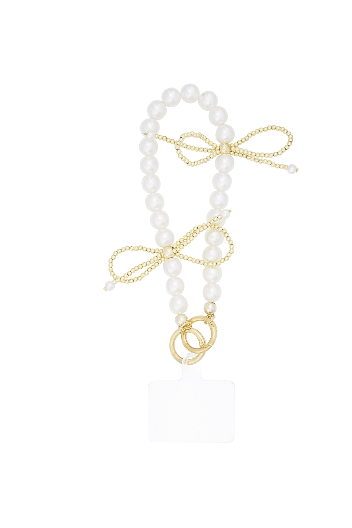 Phone cord pearl bowtiful - White gold color h5 