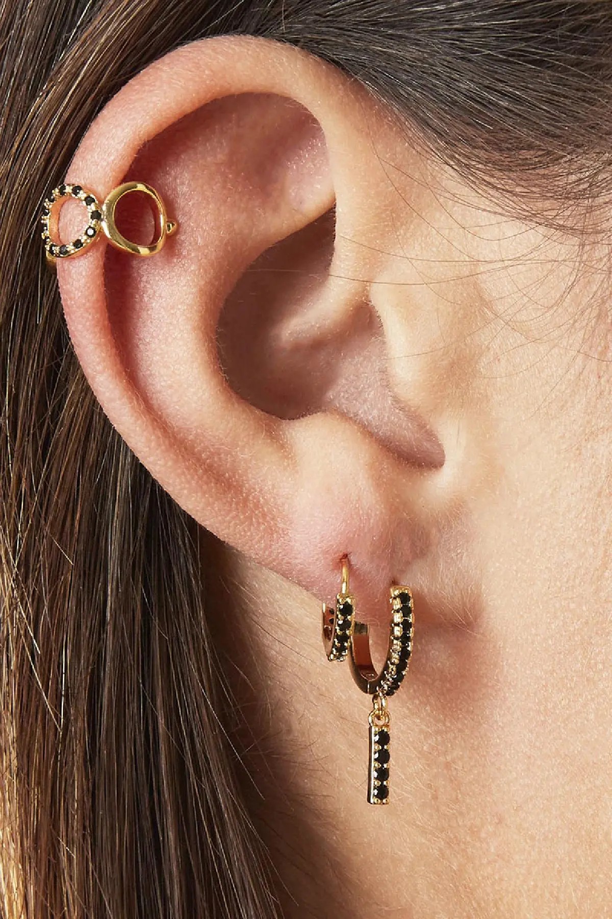 Earrings Letter E Black Copper Picture7