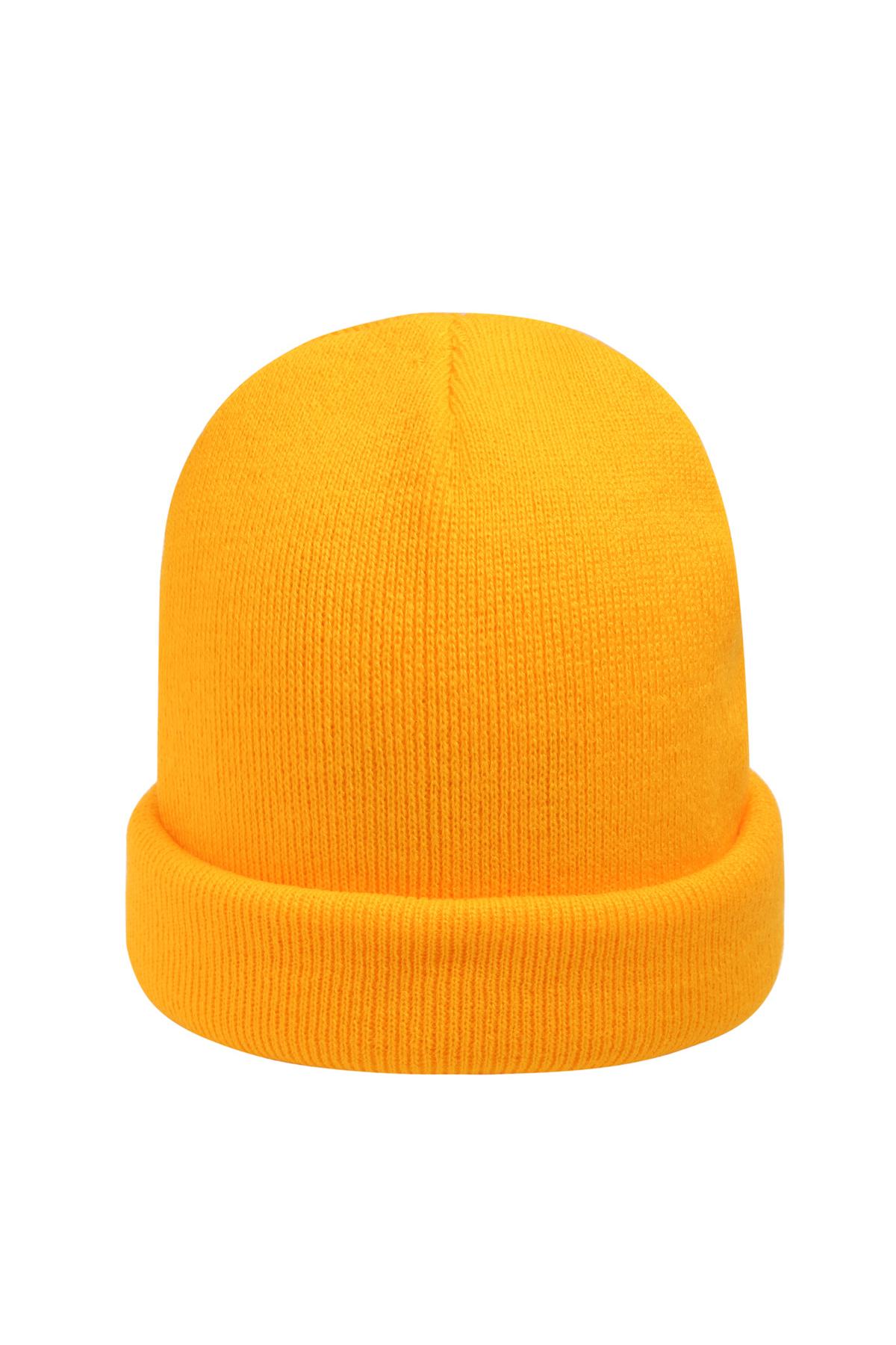 Beanie Rainbow Colors Yellow Acrylic h5 