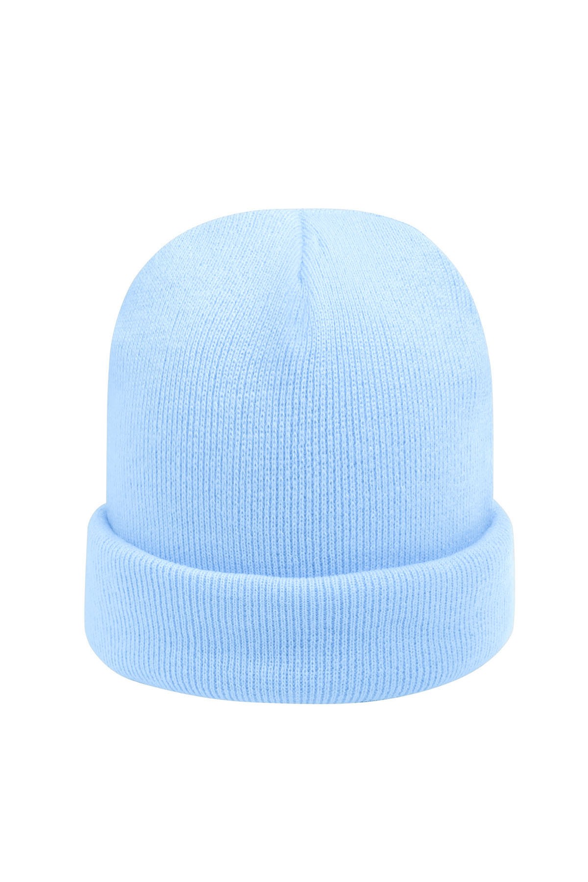 Beanie Rainbow Colors Light Blue Acrylic h5 