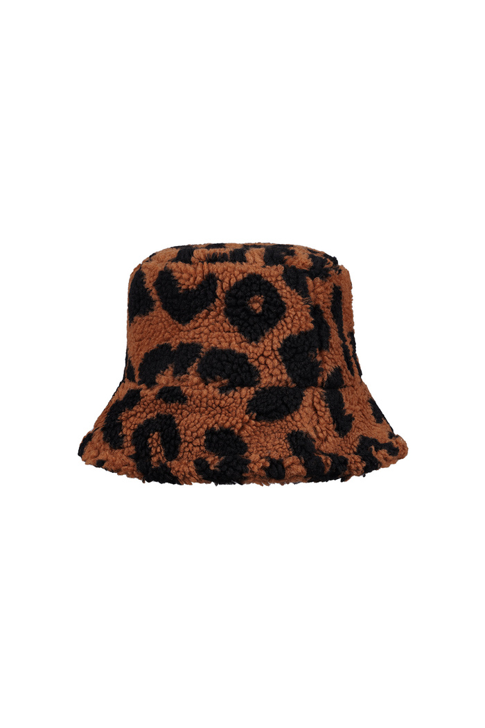 Cappello a secchiello teddy leopardo Beige Polyester One size 