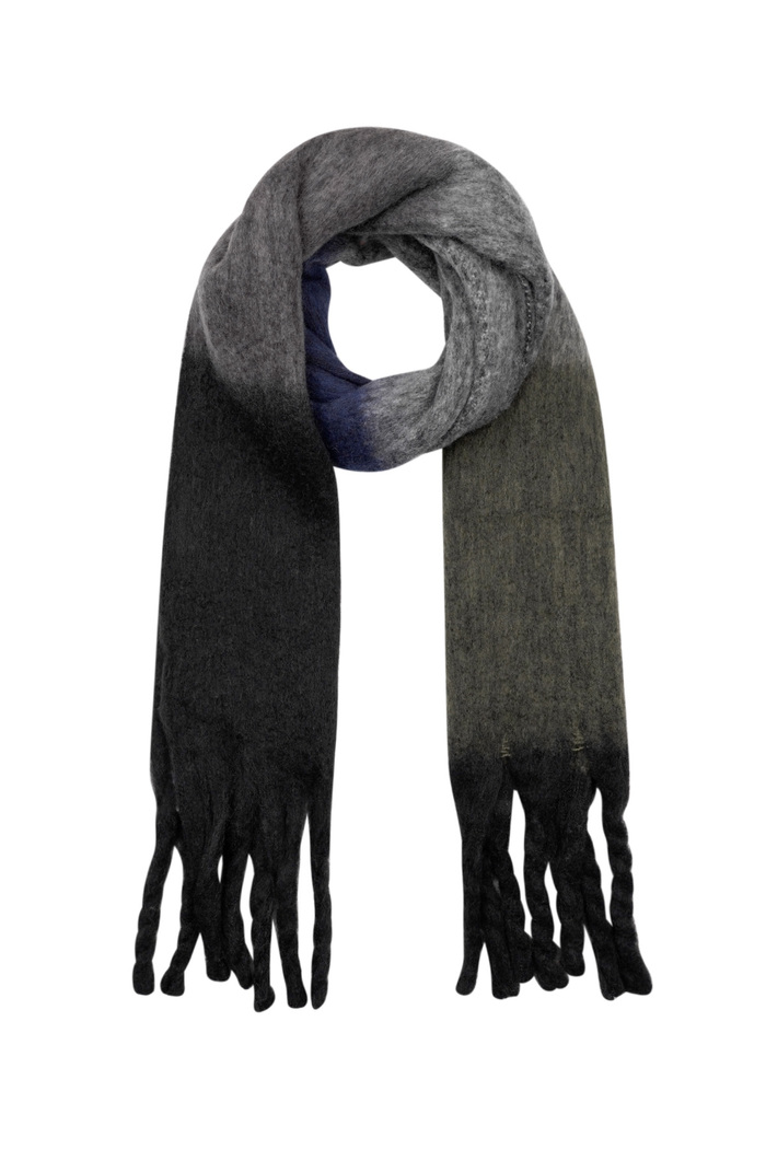 Schal in hellen Farben aus schwarzem Polyester 
