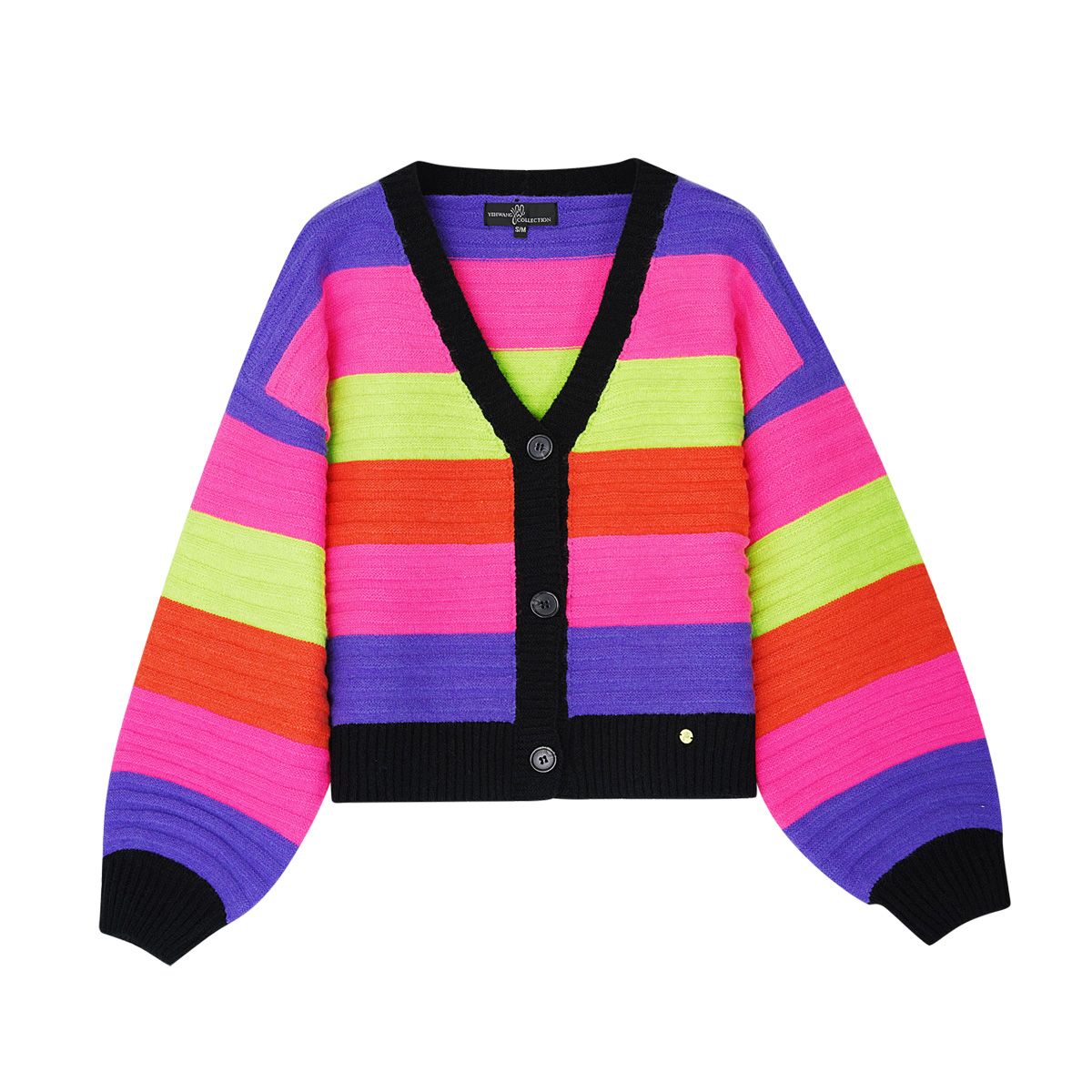 Cardigan with balloon sleeves - multi colors