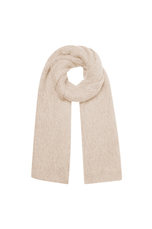 Scarf knitted plain - off-white h5 