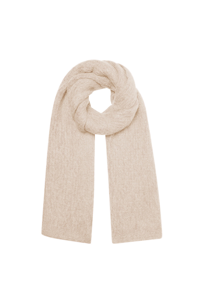 Scarf knitted plain - off-white 