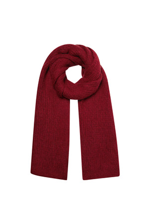 Scarf knitted plain - red h5 