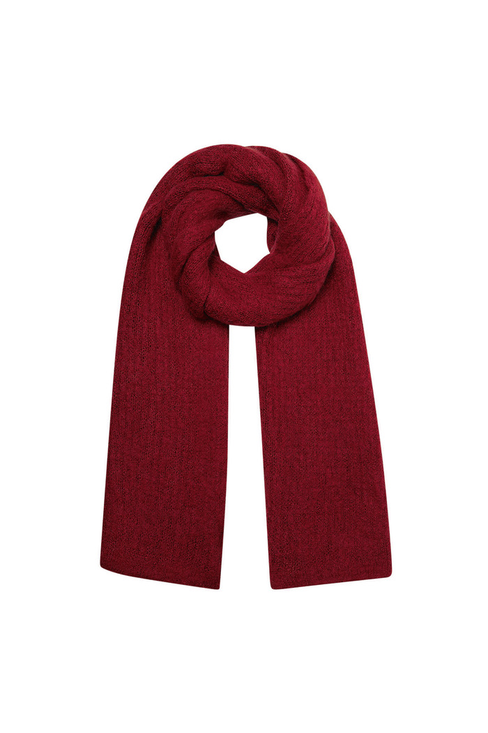Scarf knitted plain - red 