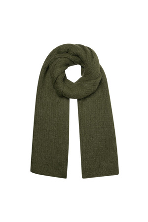 Scarf knitted plain - dark green h5 