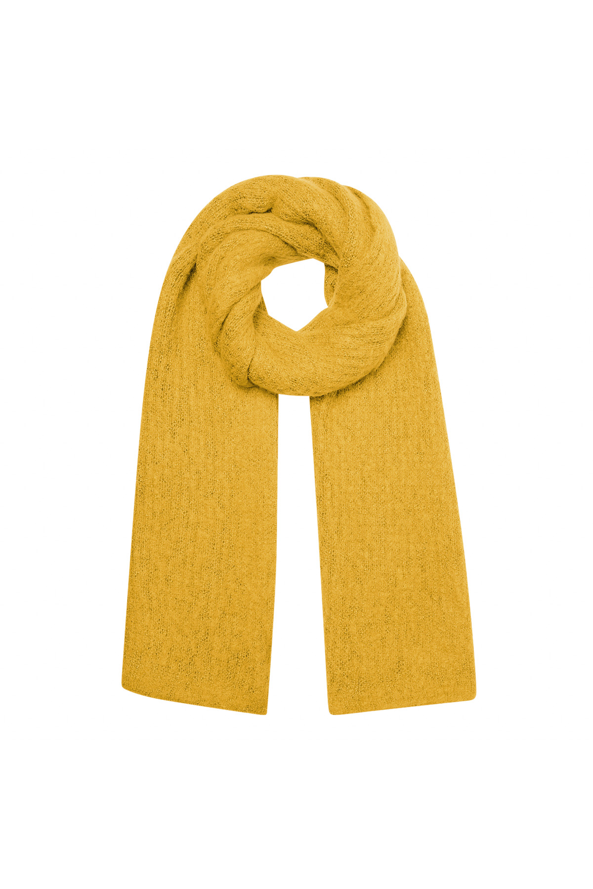 Scarf knitted plain - yellow