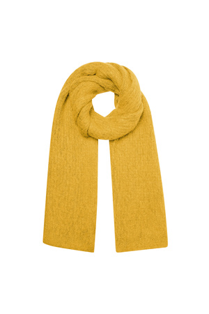 Scarf knitted plain - yellow h5 