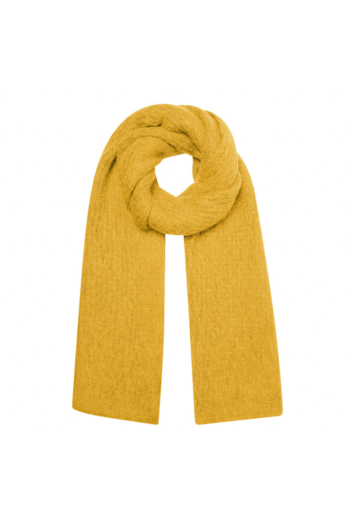 Scarf knitted plain - yellow 