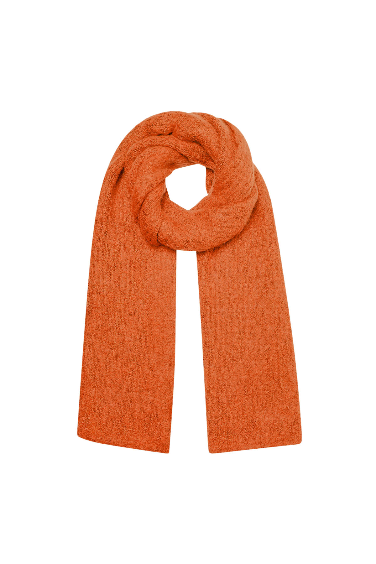 Scarf knitted plain - orange