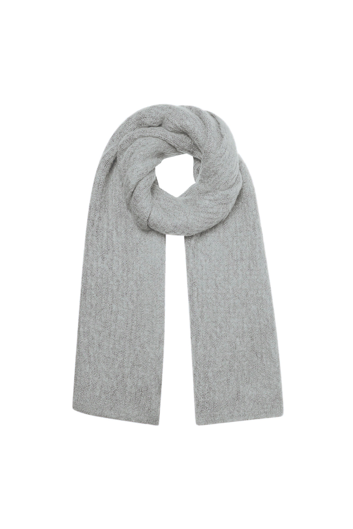 Scarf knitted plain - grey h5 